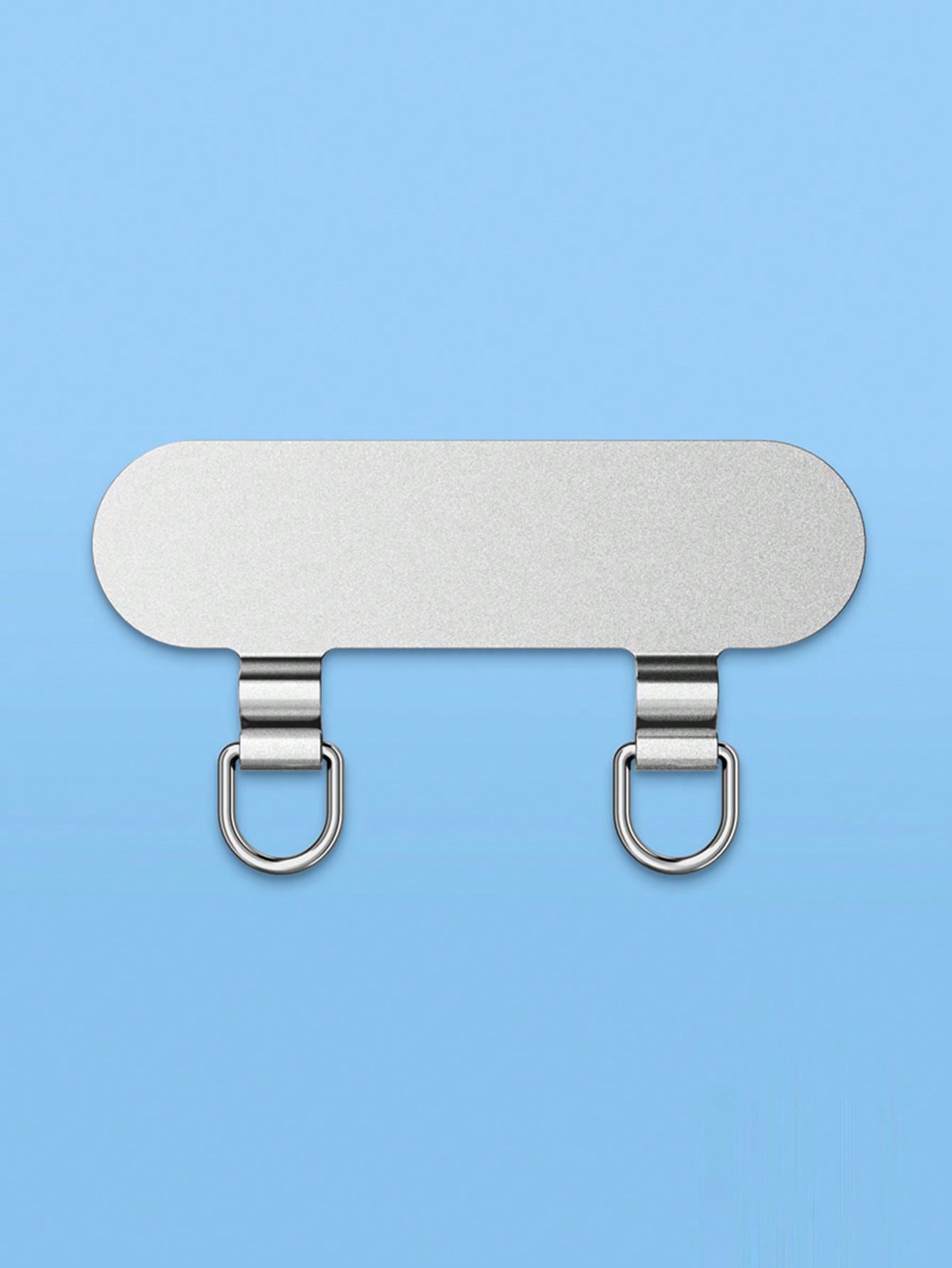 Mobile Phone Lanyard Stainless Steel Clip Double Ear Metal Gasket Lanyard Fixed Thin Back Patch Anti-Lost Knot Solid Connection Piece