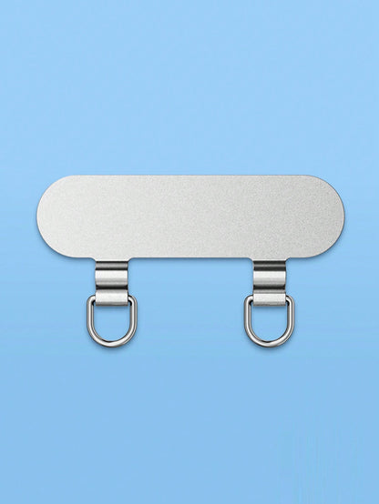 Mobile Phone Lanyard Stainless Steel Clip Double Ear Metal Gasket Lanyard Fixed Thin Back Patch Anti-Lost Knot Solid Connection Piece