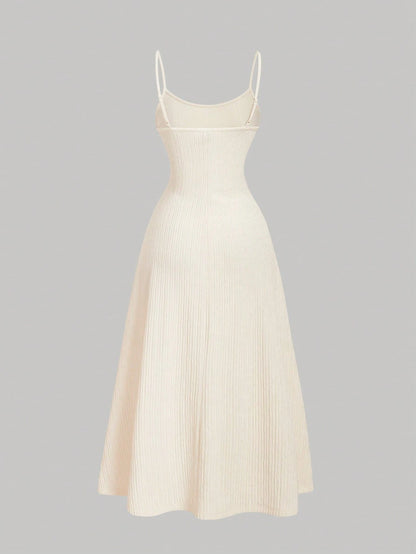 MOD Black Minimalist Versatile Spaghetti Strap Dress For Women