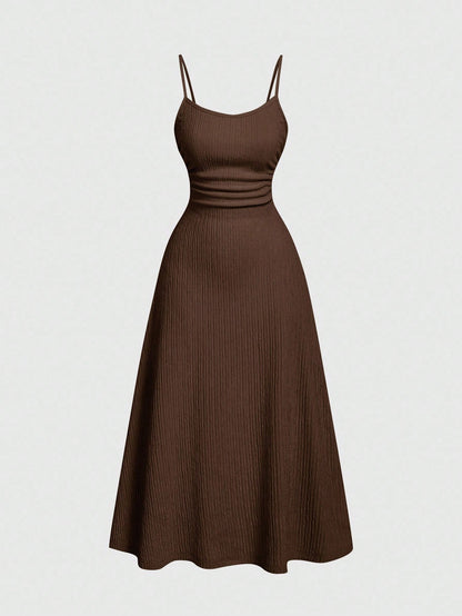 MOD Chocolate Brown Minimalist Versatile Romantic Women Dress