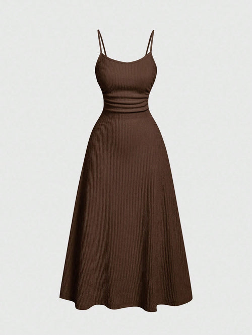 MOD Chocolate Brown Minimalist Versatile Romantic Women Dress