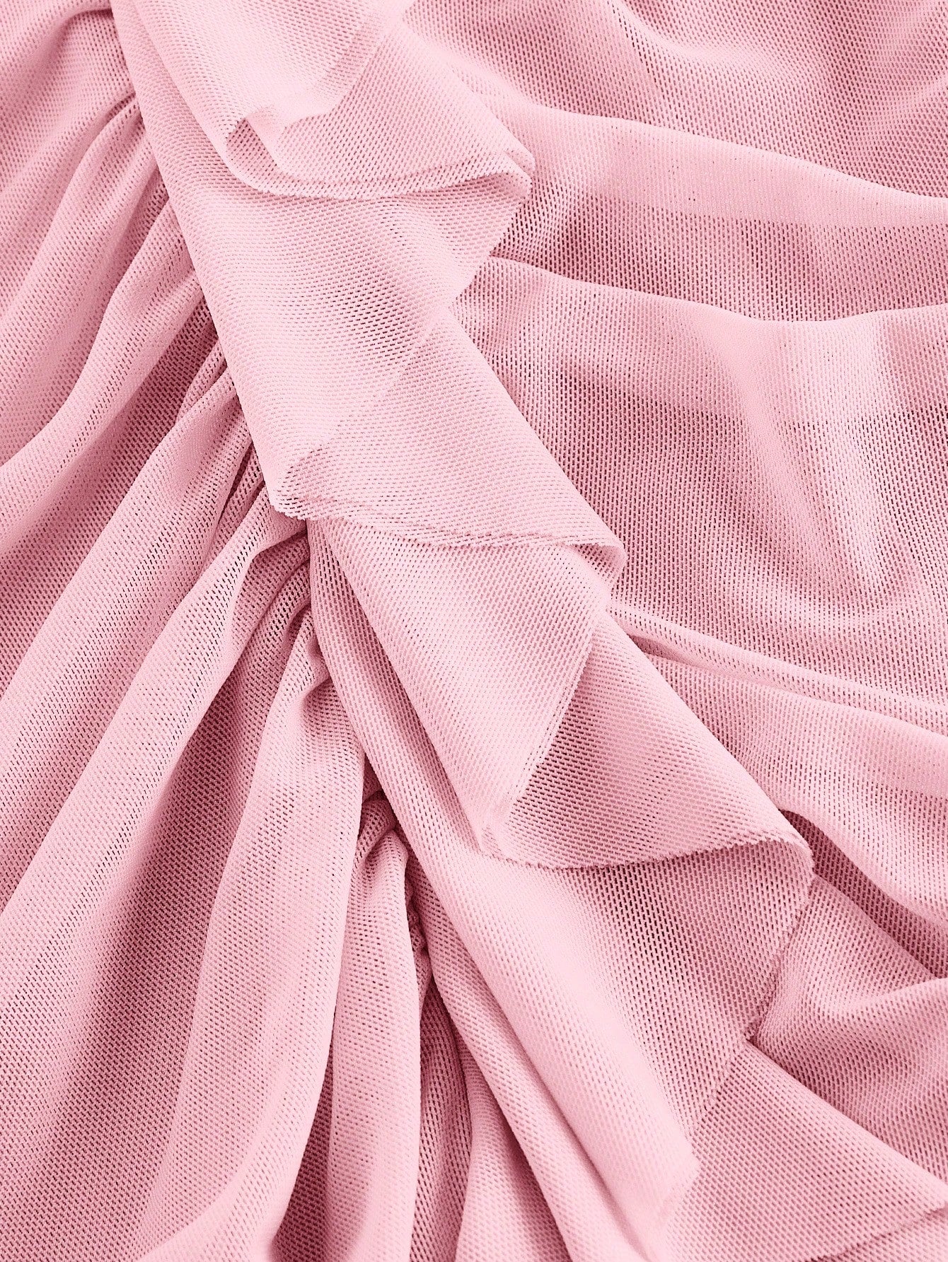 MOD Ruffle Trim Cinched Waist Bow Tie Mesh Overlay Dress,Summer Dresses For Women,Dresses For Women Summer