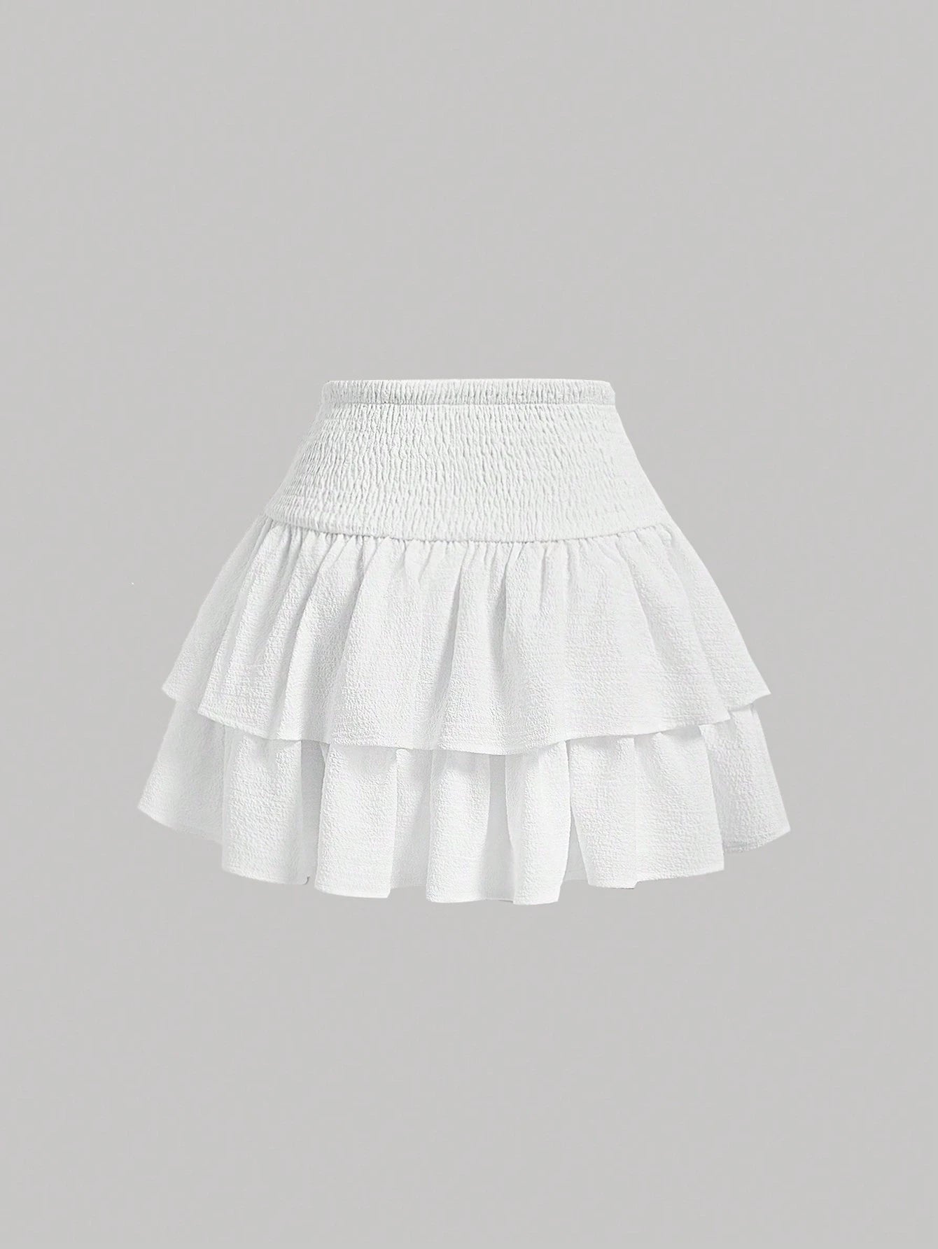 MOD Women White Tied Butterflies Multilayered Cake Hem Summer Skirt