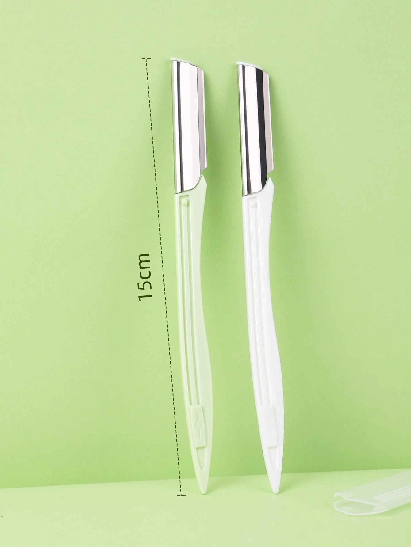 MONKIDS 2pcs Stainless Steel Straight Edge Razor With Protective Cover, Suitable For Men And Women, For Eyebrow Trimming And Shaving, Essential Beauty Care Tool,Makeup,Cheap,Room Decor,Vanity,Travel,B