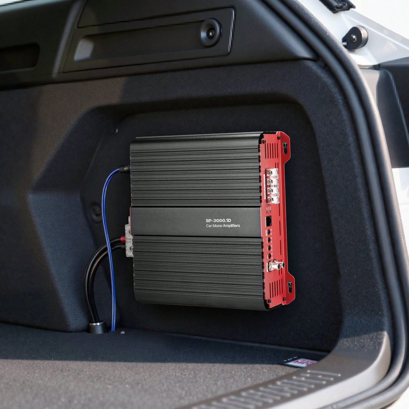 Monoblock Car Amplifier, 3000W R MS MAX, 1/2/4 Ohm Stable, 1-Channel Class D Car Audio Amplifier With Remote Subwoofer Level Control, Low Pass Filter And Bass Boost, Volume Controller Included