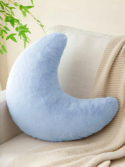 Moon Pillow, Decorative Throw Pillows With Soft Faux Rabbit For Bed Couch, Moon Shaped Pillows Plush Floor Cushions Room Decor Pillow For Sofa Bedroom Living Room, Gifts For Family And Friends