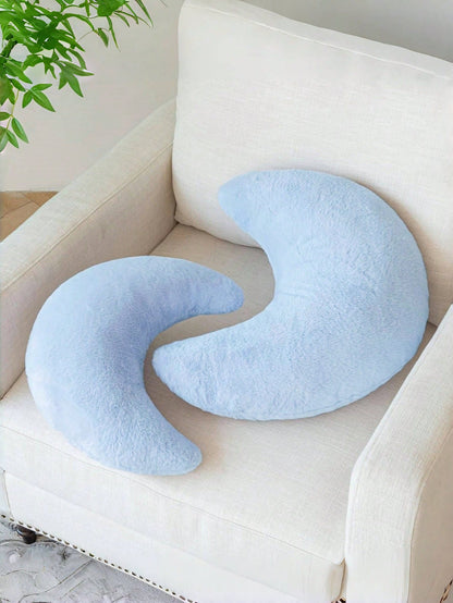 Moon Pillow, Decorative Throw Pillows With Soft Faux Rabbit For Bed Couch, Moon Shaped Pillows Plush Floor Cushions Room Decor Pillow For Sofa Bedroom Living Room, Gifts For Family And Friends