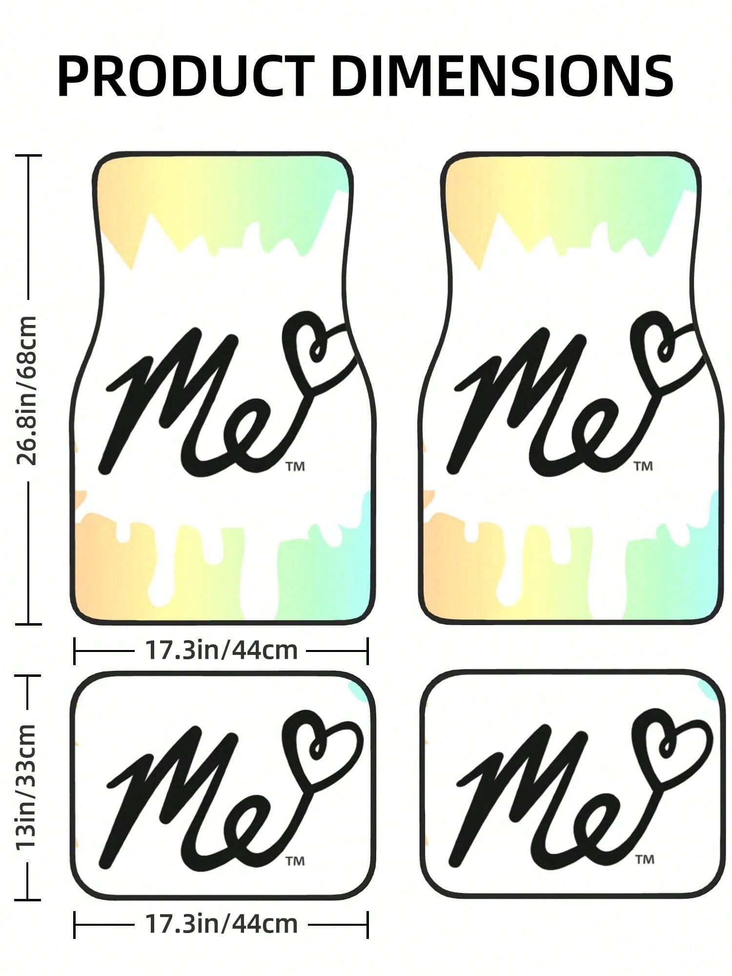 Moriah Elizabeth Me 4-Piece Custom Printed All-Weather Floor Mats- Universal Fit For Suv, Truck, Van| Easy Clean