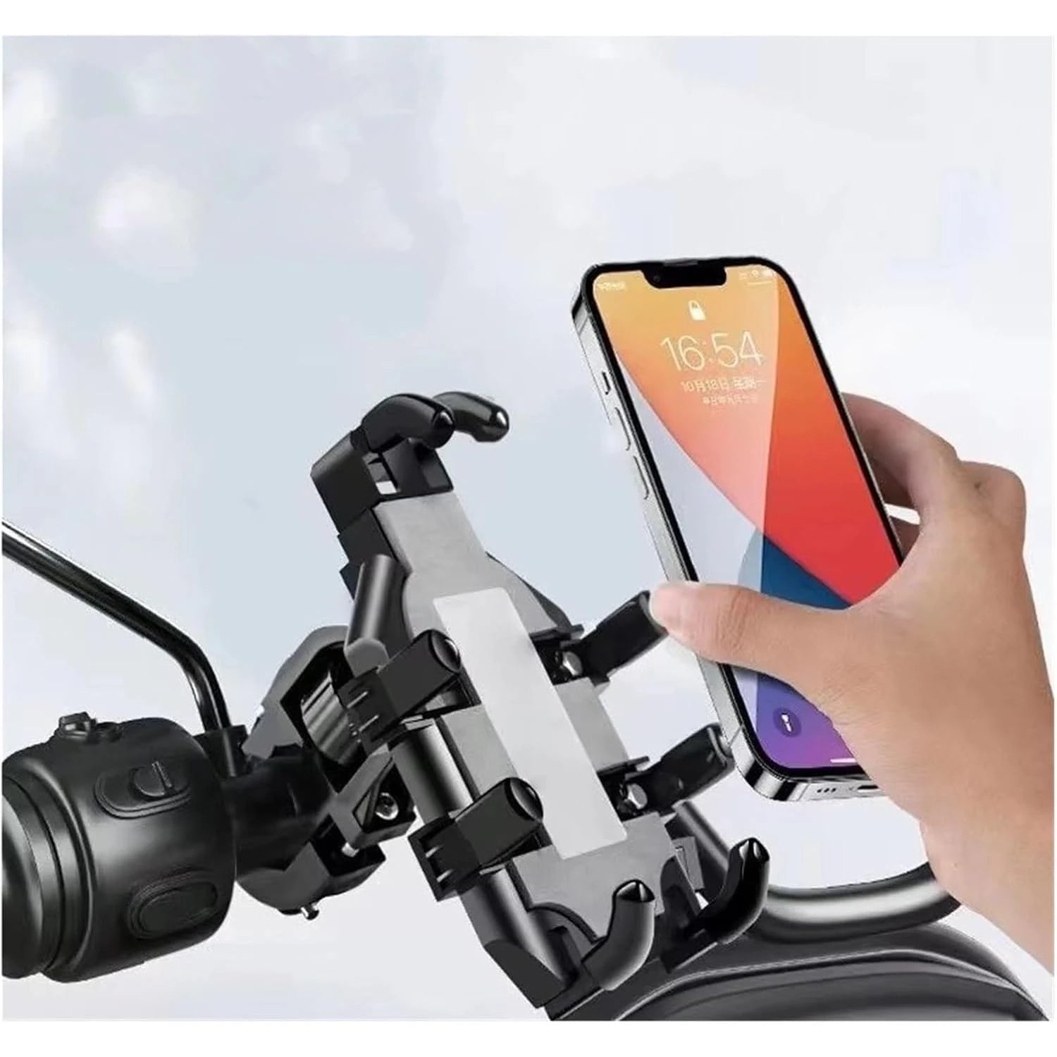 Motorcycle Navigation Bracket Motorcycle Bicycle Electric Vehicle Riding Mobile Phone Holder Anti Shock And Drop Phone GPS Holder