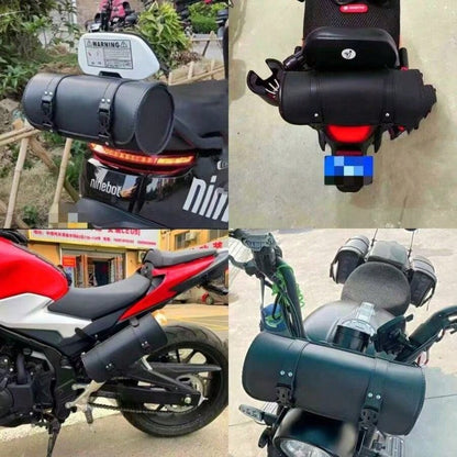 Motorcycle Tool Bag, Front Fork PU Leather Saddle Bag, Bar Handle, Motorcycle Fork Storage Bag, With 2 Reinforced Straps, Universal Bicycle Car Motorcycle Bag, Jinjila 300 Scooter Electric Vehicle Mod