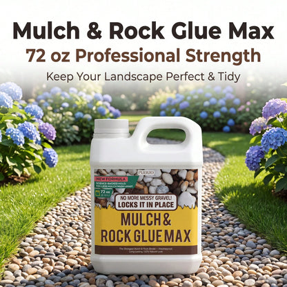 Mulch & Rock Glue Max 144oz- Premium Gravel Stabilizer Glue, 2.12L Strong Bond For Landscaping Rocks/Pebbles, Waterproof & Fast-Drying Mulch Binder, Ideal For Walkways, Patios & Decorative Landscapin