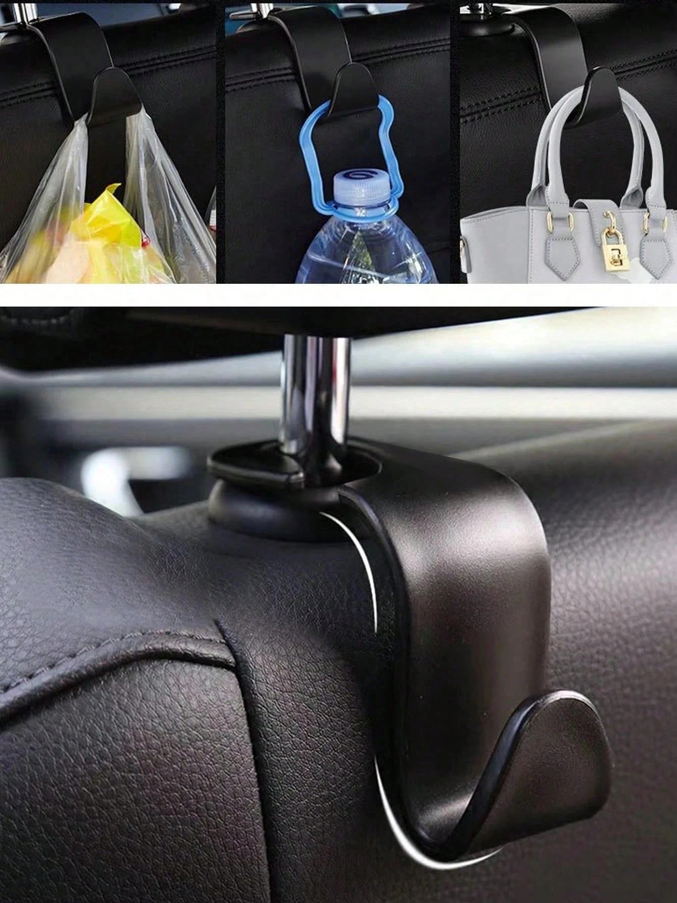 Multi-Pack Car Seat Back Hooks, Universal Car Interior Storage Hooks, Ideal For Hanging Shopping Bags, Handbags And Other Items On Front And Rear Seats
