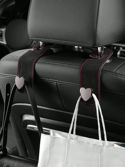 Multifunctional Heart-Shaped Metal Car Headrest Hook (1/2pcs)| Universal Back Seat Hanging Rack| Car Interior Storage Accessory| Can Hang Handbags, Shopping Bags, Umbrellas| Women's & Men's Car Se