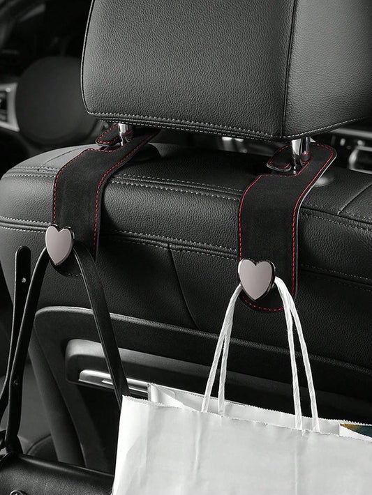 Multifunctional Heart-Shaped Metal Car Headrest Hook (1/2pcs)| Universal Back Seat Hanging Rack| Car Interior Storage Accessory| Can Hang Handbags, Shopping Bags, Umbrellas| Women's & Men's Car Se