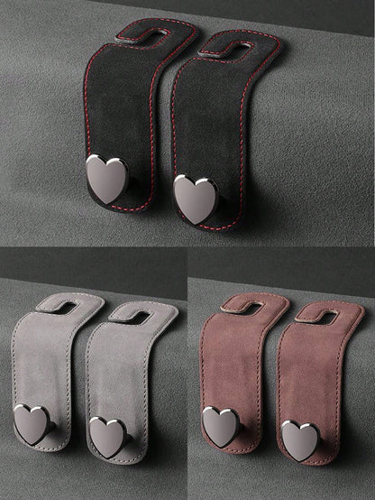 Multifunctional Heart-Shaped Metal Car Headrest Hook (1/2pcs)| Universal Back Seat Hanging Rack| Car Interior Storage Accessory| Can Hang Handbags, Shopping Bags, Umbrellas| Women's & Men's Car Se