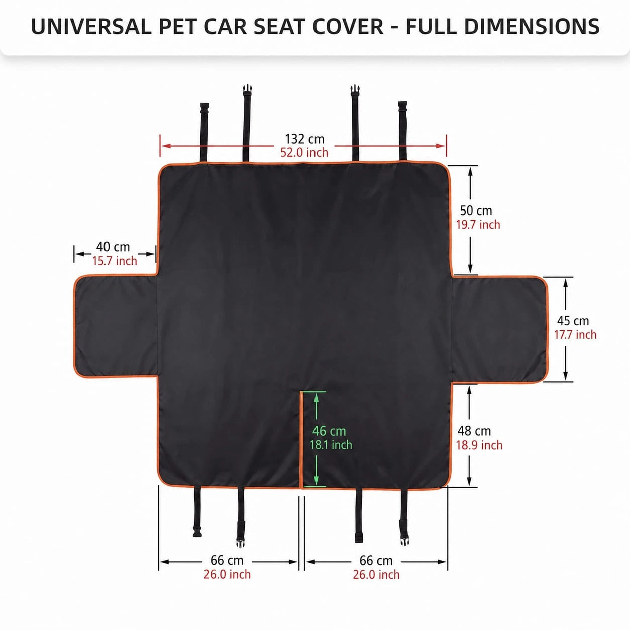 Multifunctional Portable Oxford Cloth Universal Car Rear Seat Cover, Pet Mat, Easy Installation, Adjustable, Wear-Resistant Protection For Original Seats, Car Pet Accessories, Suitable For All Seasons