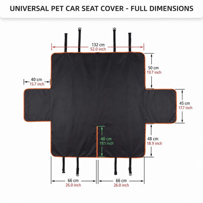 Multifunctional Portable Oxford Cloth Universal Car Rear Seat Cover, Pet Mat, Easy Installation, Adjustable, Wear-Resistant Protection For Original Seats, Car Pet Accessories, Suitable For All Seasons