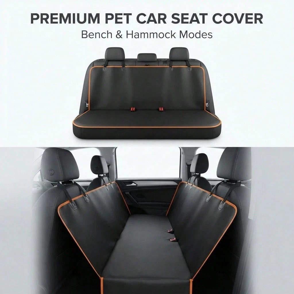 Multifunctional Portable Oxford Cloth Universal Car Rear Seat Cover, Pet Mat, Easy Installation, Adjustable, Wear-Resistant Protection For Original Seats, Car Pet Accessories, Suitable For All Seasons