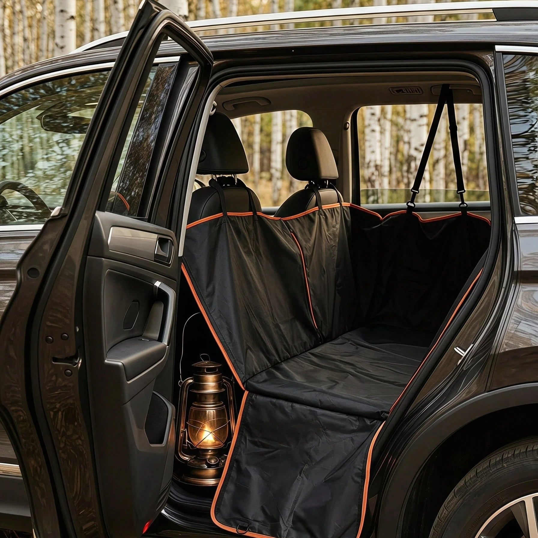 Multifunctional Portable Oxford Cloth Universal Car Rear Seat Cover, Pet Mat, Easy Installation, Adjustable, Wear-Resistant Protection For Original Seats, Car Pet Accessories, Suitable For All Seasons