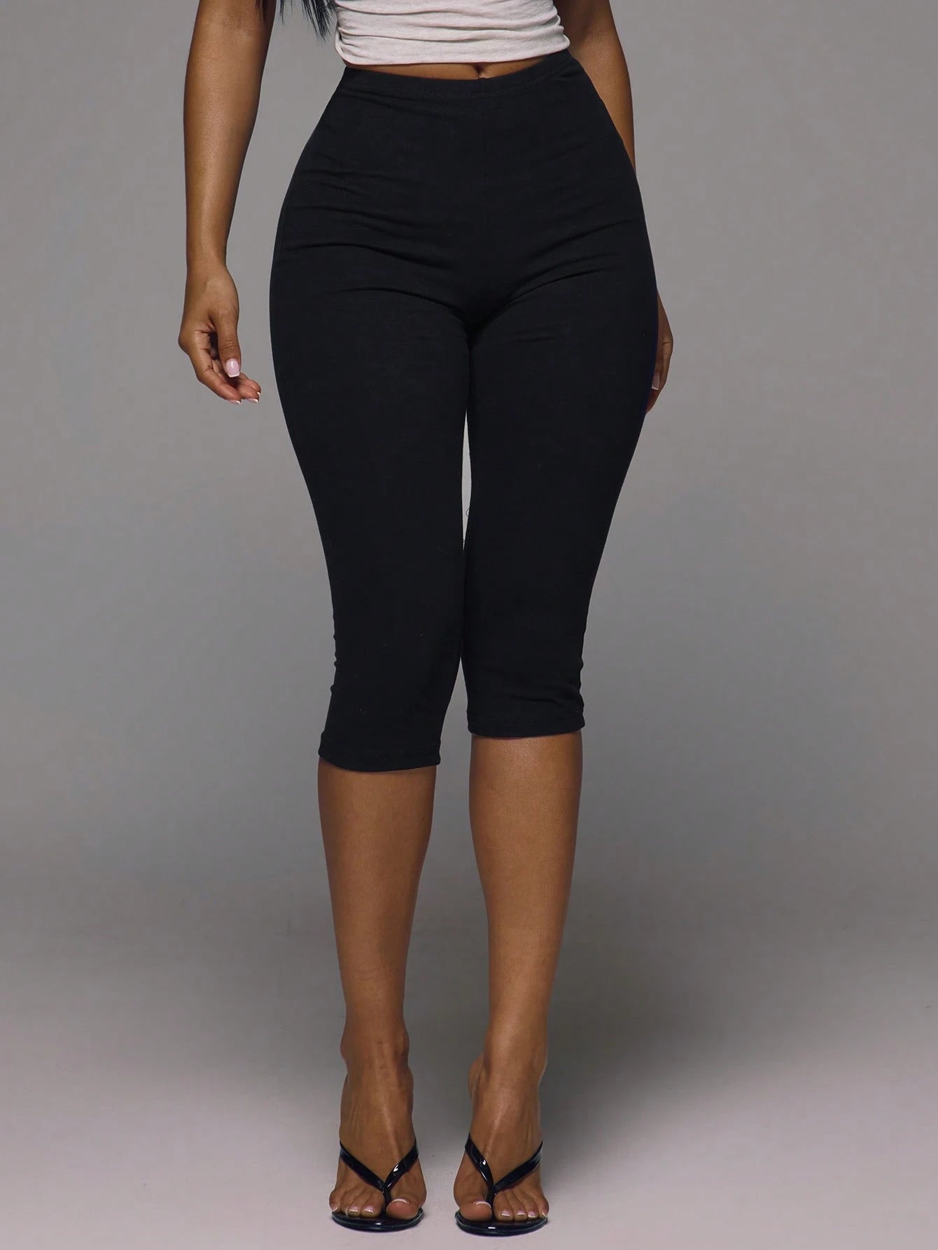 MUSERA ESSENTIALS Cotton Blended Fitted Capri Pants Leggings Spring Summer Holiday Everyday Cute Daily Basics Simple