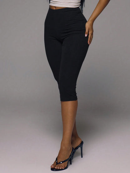 MUSERA ESSENTIALS Cotton Blended Fitted Capri Pants Leggings Spring Summer Holiday Everyday Cute Daily Basics Simple