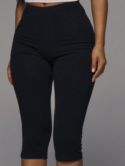 MUSERA ESSENTIALS Cotton Blended Fitted Capri Pants Leggings Spring Summer Holiday Everyday Cute Daily Basics Simple