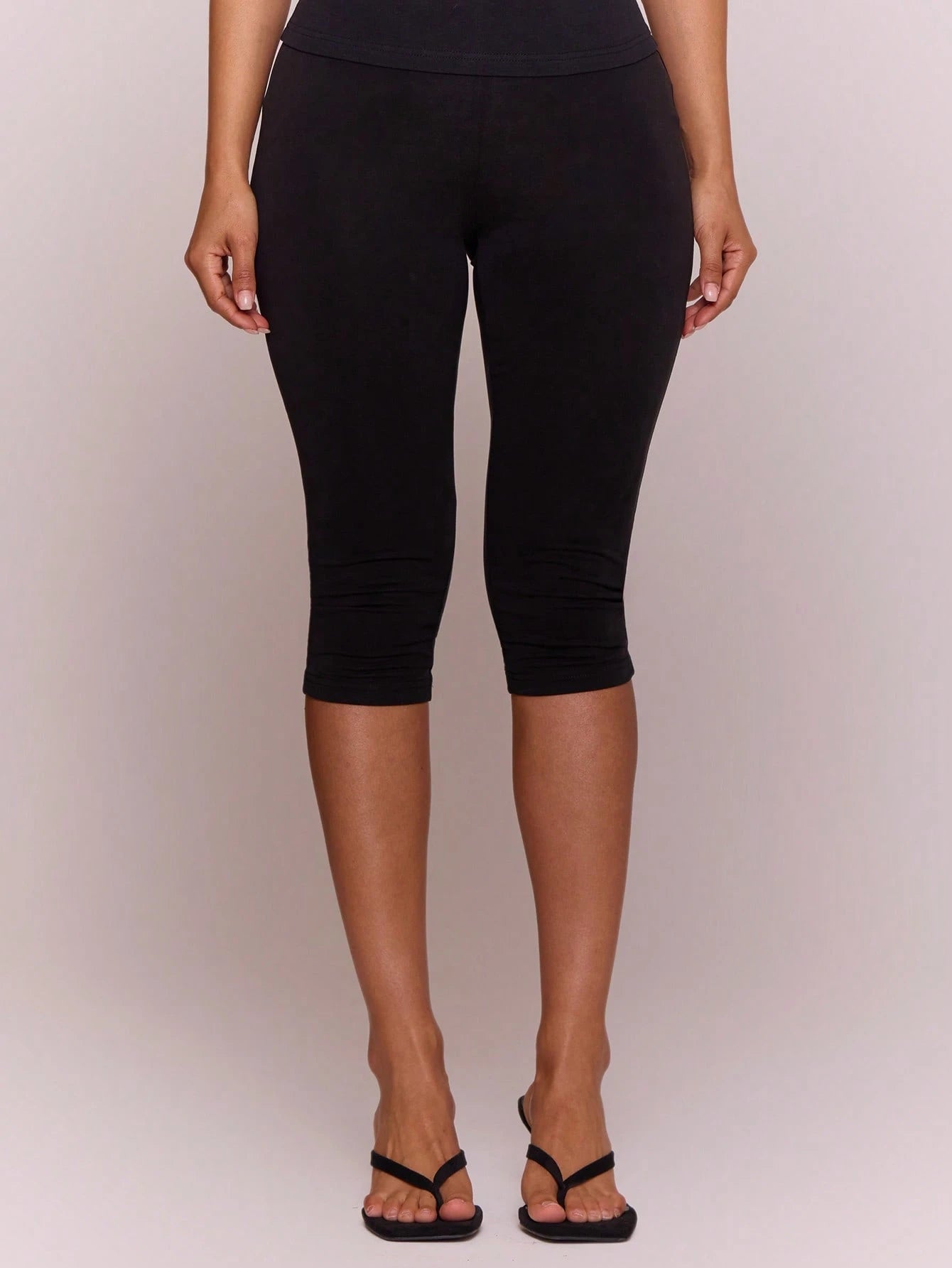 MUSERA ESSENTIALS Cotton Blended Fitted Capri Pants Leggings Spring Summer Holiday Everyday Cute Daily Basics Simple