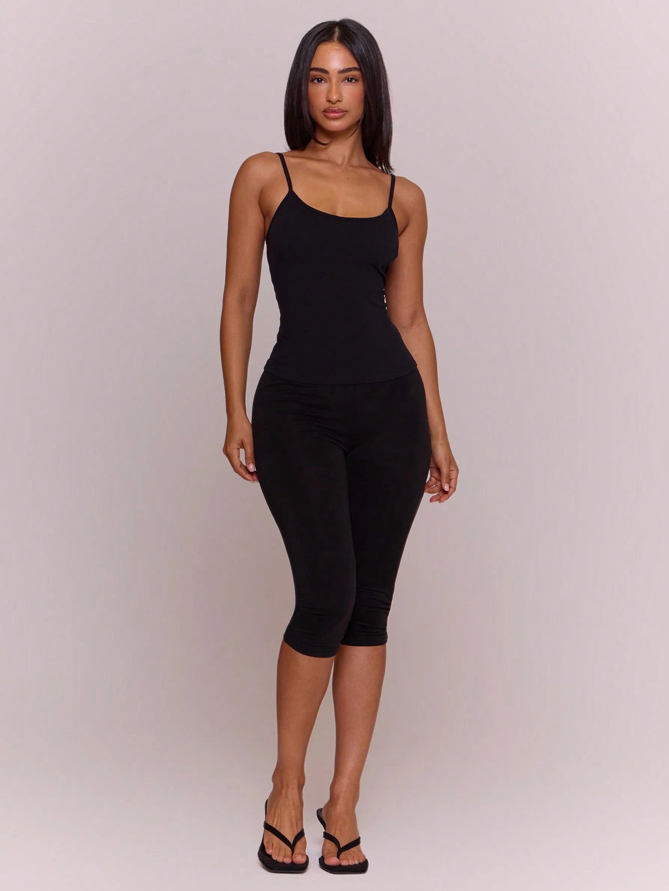 MUSERA ESSENTIALS Cotton Blended Fitted Capri Pants Leggings Spring Summer Holiday Everyday Cute Daily Basics Simple