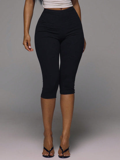 MUSERA ESSENTIALS Cotton Blended Fitted Capri Pants Leggings Spring Summer Holiday Everyday Cute Daily Basics Simple