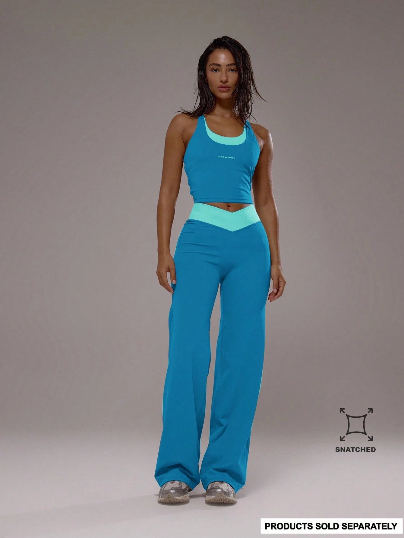 Musera Sport Cross Waistband Layered Yoga Pants Only Sport Co-Ord Active Workout Gym Pilates Fitness Daily Casual Smoky Quartz Holiday