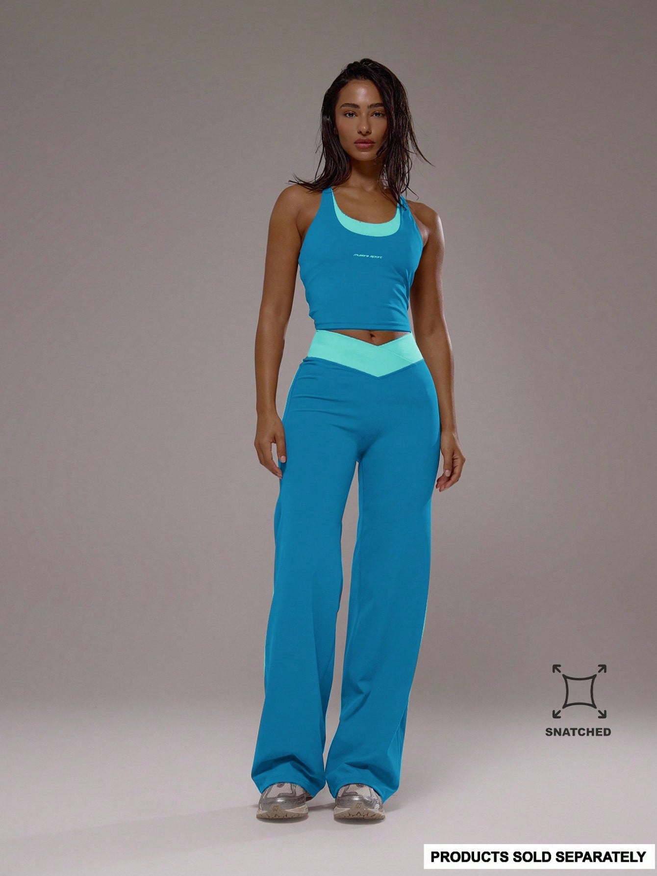 Musera Sport Cross Waistband Layered Yoga Pants Only Sport Co-Ord Active Workout Gym Pilates Fitness Daily Casual Smoky Quartz Holiday
