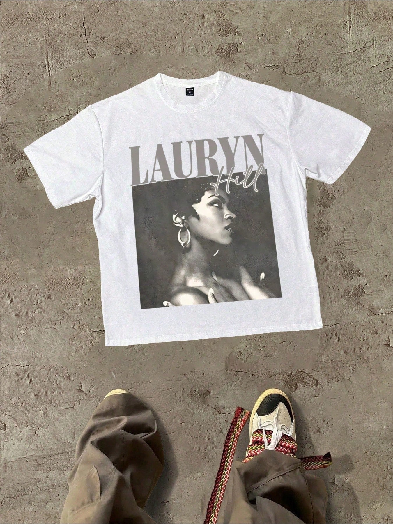 Music Lauryn Hill Themed With Artist's Name And Image Themed Graphic Casual Soft Short Sleeve Pure Cotton 220gsm T- Shirt
