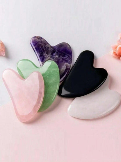 Natural Jade Gua Sha Massage Board, Rose Quartz Gua Sha Board, Jade Facial Massage Tool, Suitable For Facial, Neck, Back And Body Gua Sha Massage