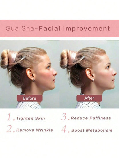 Natural Jade Gua Sha Massage Board, Rose Quartz Gua Sha Board, Jade Facial Massage Tool, Suitable For Facial, Neck, Back And Body Gua Sha Massage