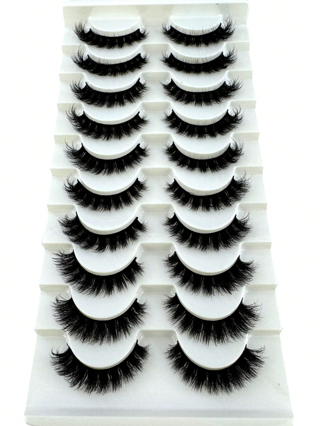 New 10 Pairs 6D Fluffy False Eyelashes, Soft And Fluffy, Handmade, Reusable, Short Natural Style, Dense 3D Faux Mink Eyelashes, 3D Cilioss False Eyelashes