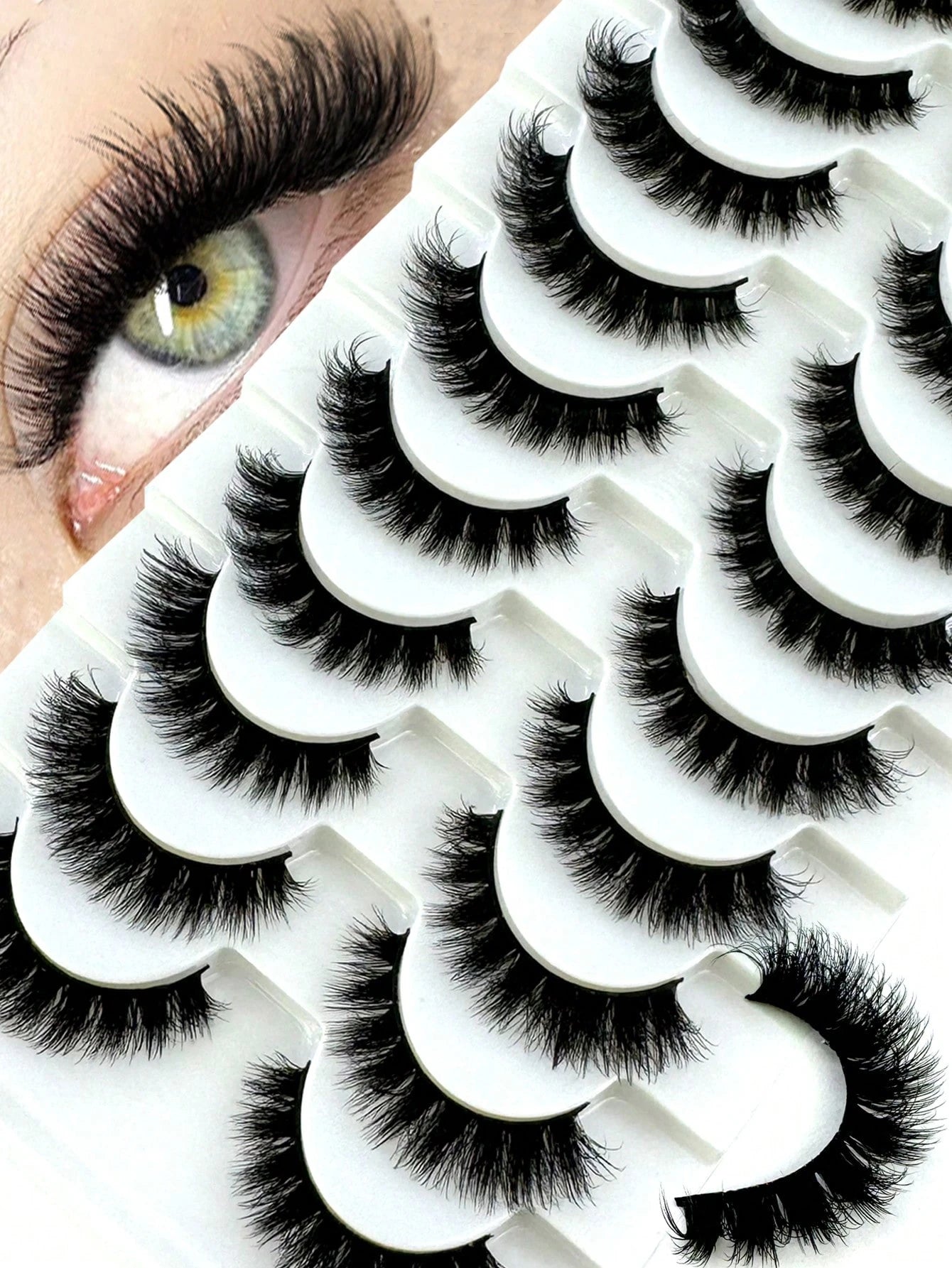 New 10 Pairs 6D Fluffy False Eyelashes, Soft And Fluffy, Handmade, Reusable, Short Natural Style, Dense 3D Faux Mink Eyelashes, 3D Cilioss False Eyelashes
