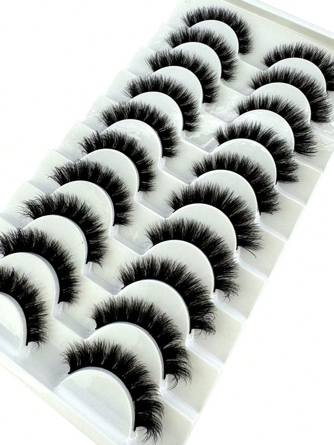 New 10 Pairs 6D Fluffy False Eyelashes, Soft And Fluffy, Handmade, Reusable, Short Natural Style, Dense 3D Faux Mink Eyelashes, 3D Cilioss False Eyelashes