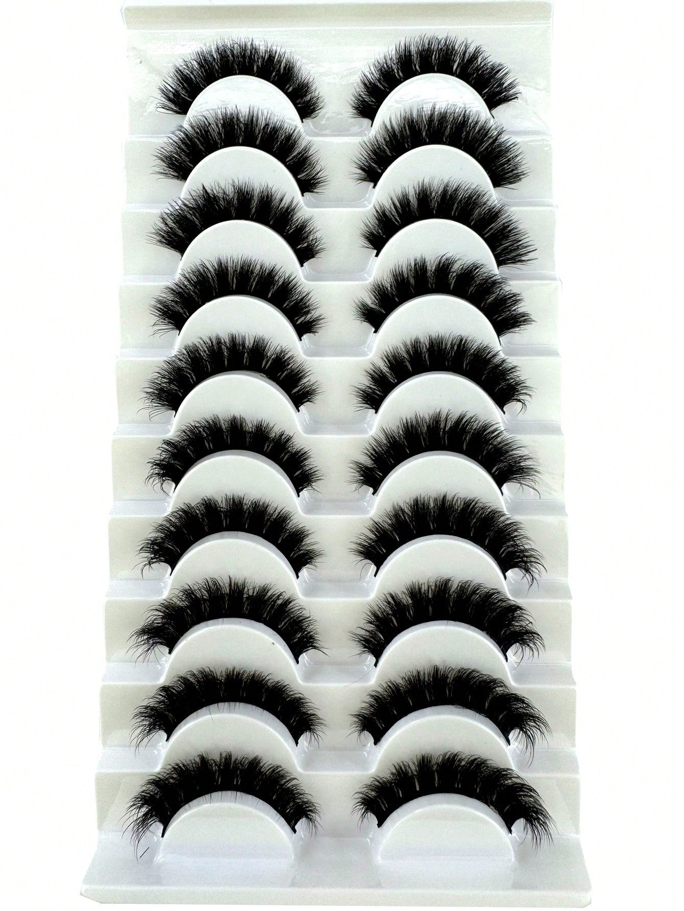 New 10 Pairs 6D Fluffy False Eyelashes, Soft And Fluffy, Handmade, Reusable, Short Natural Style, Dense 3D Faux Mink Eyelashes, 3D Cilioss False Eyelashes