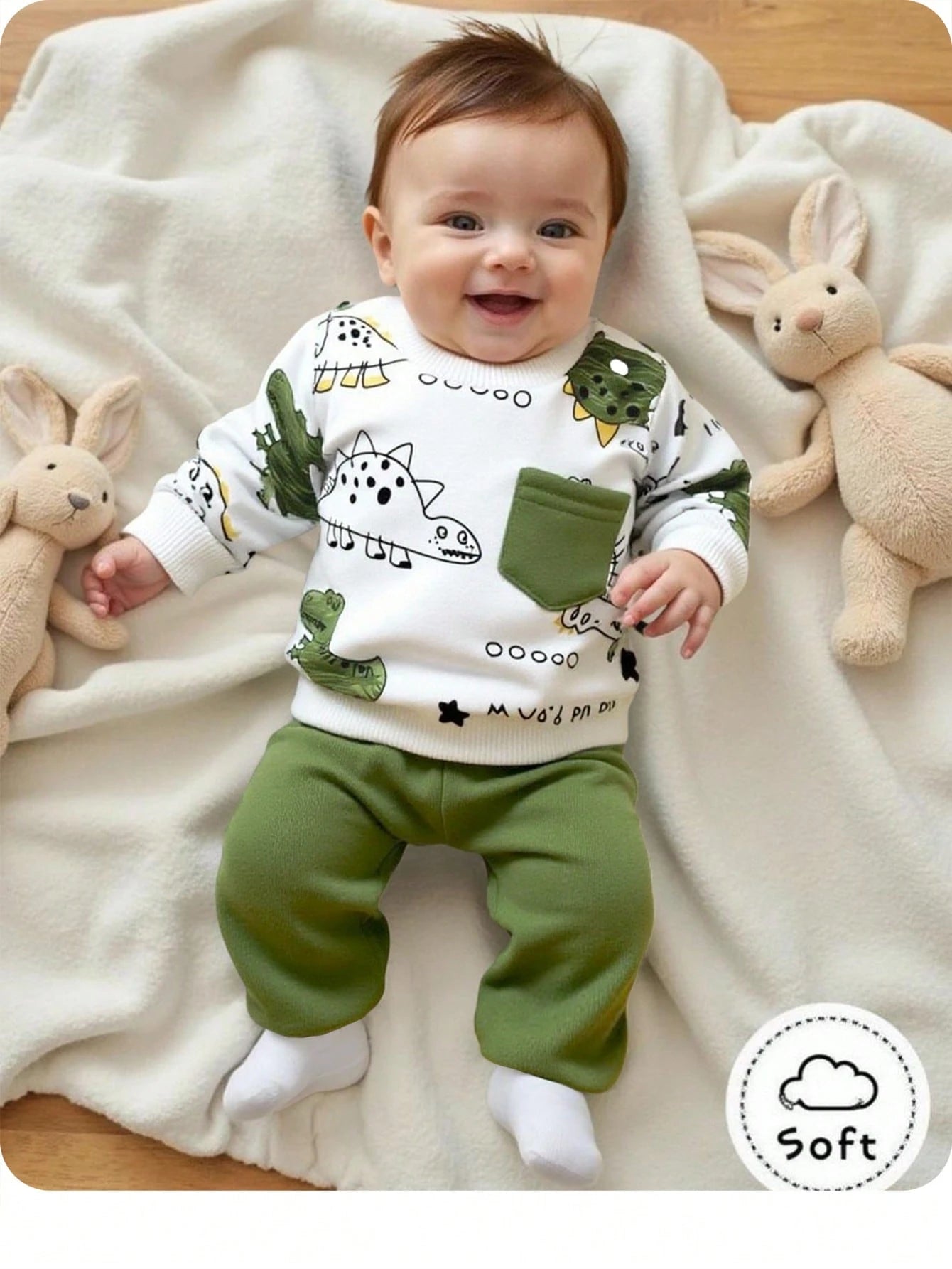 New Born Baby Cartoon Bear Print Long Sleeve Sweatshirt And Pants Casual Cute Kawaii Set Family Matching Navy And White Navy Blue Autumn