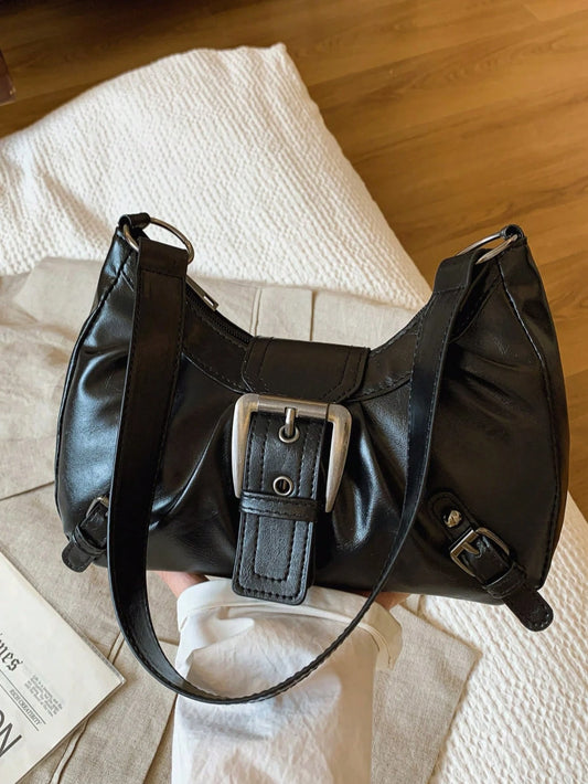 New Fashion Decorative Handheld & Shoulder Baguette Bag, Suitable For Parties, Outings, Vacations, Shopping And Daily Use, Can Store Coins, Phones, Also Suitable As A Work Bag For White-Collar, Colleg