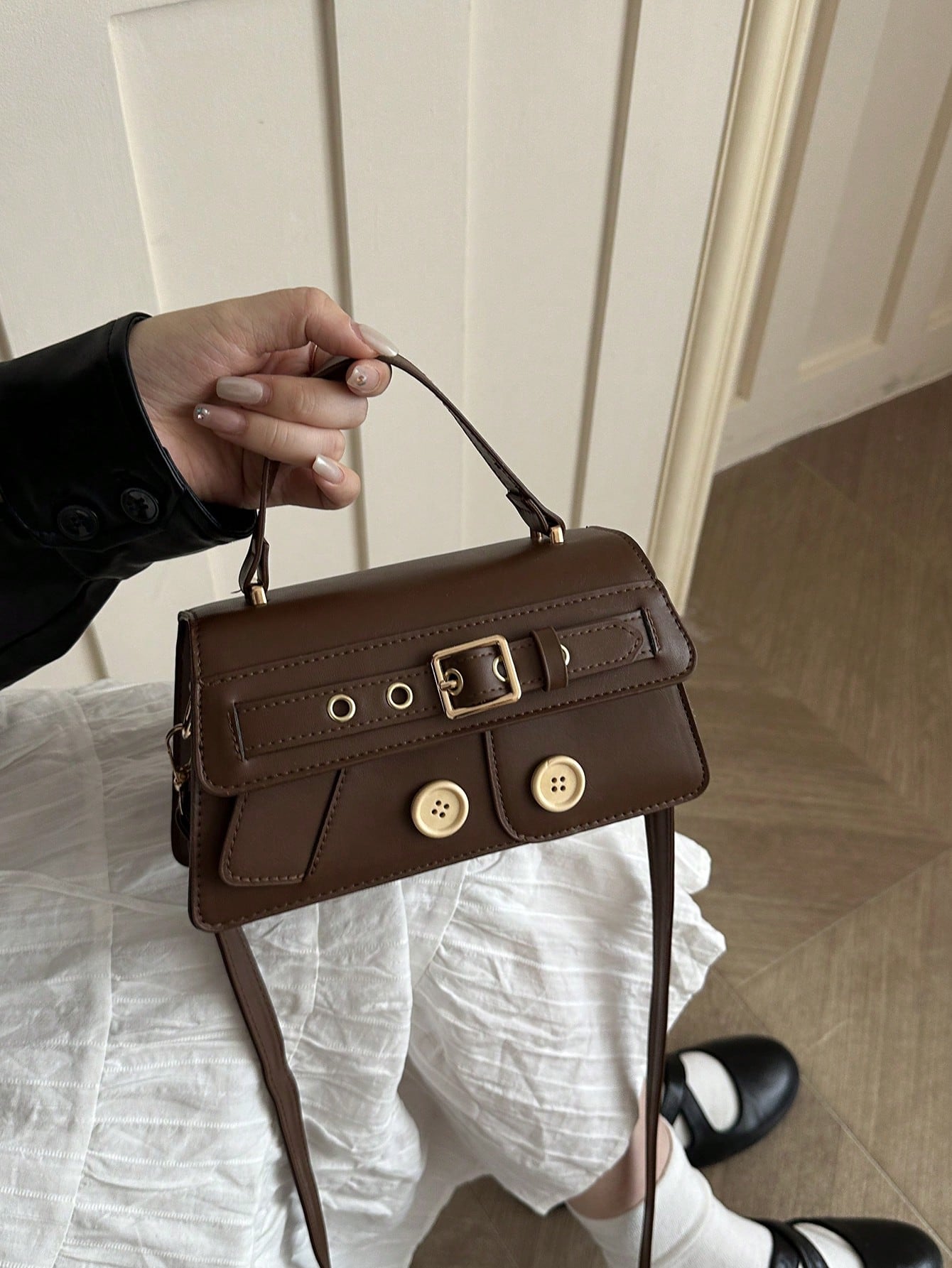 New Fashion Metal Decor Handbag Shoulder Bag, Suitable For Parties, Gatherings, Outings, Vacations, Shopping And Daily Use, Can Store Coins, Phones, Also Can Be Used As Work Bag For White-Collar, Coll