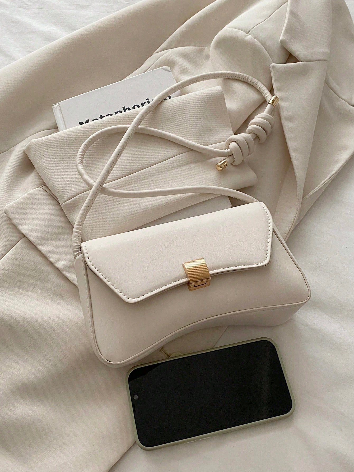 New Fashionable Casual Metal Hardware Popular Coin Purse Women's Bag, Solid Color PU Leather
