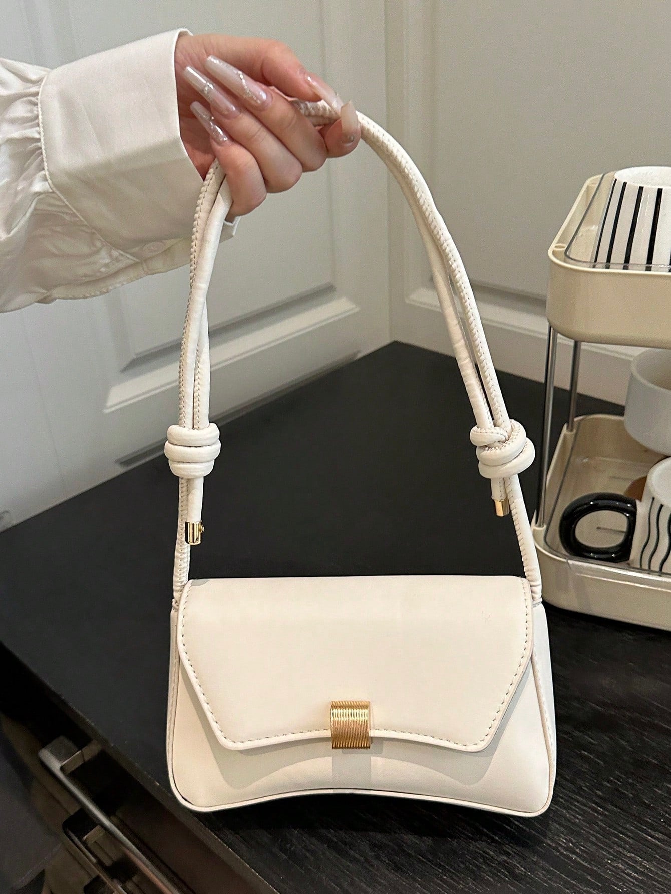 New Fashionable Casual Metal Hardware Popular Coin Purse Women's Bag, Solid Color PU Leather