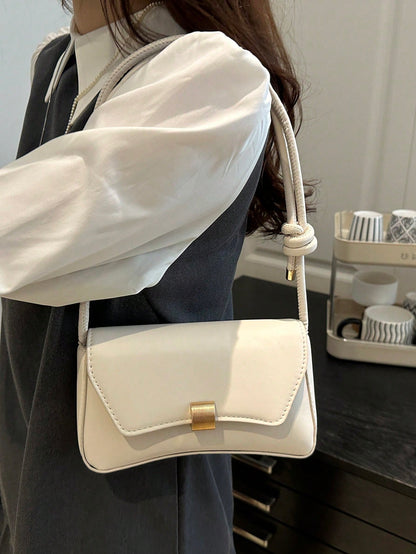 New Fashionable Casual Metal Hardware Popular Coin Purse Women's Bag, Solid Color PU Leather