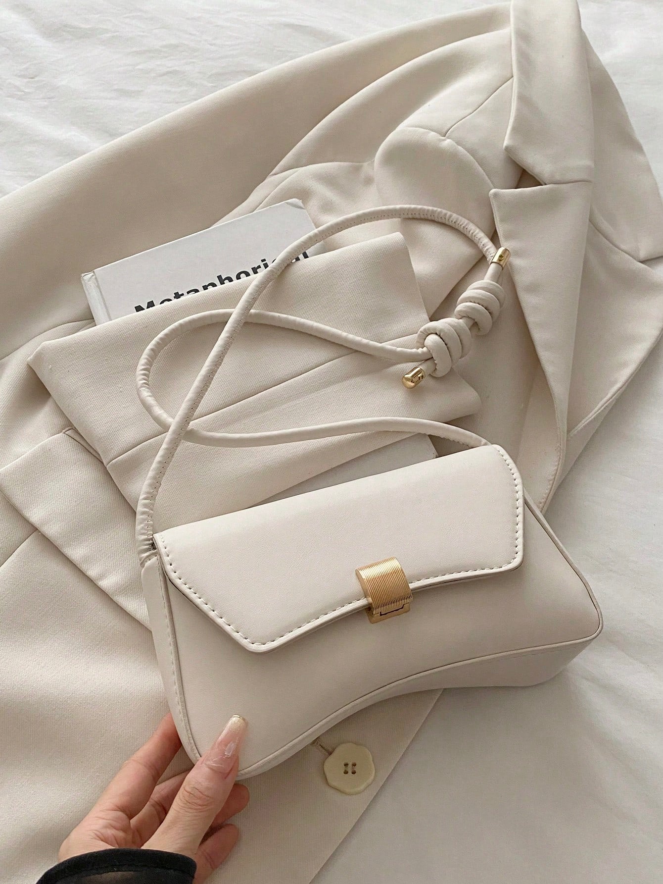 New Fashionable Casual Metal Hardware Popular Coin Purse Women's Bag, Solid Color PU Leather
