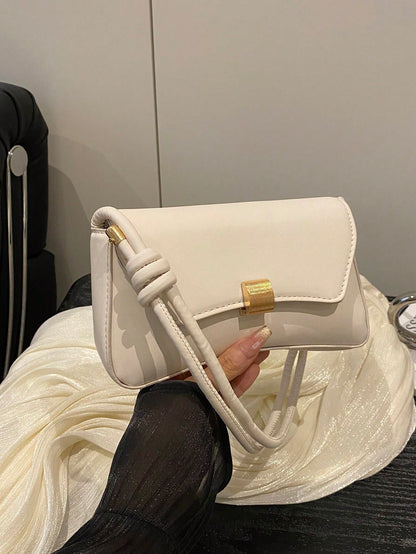 New Fashionable Casual Metal Hardware Popular Coin Purse Women's Bag, Solid Color PU Leather