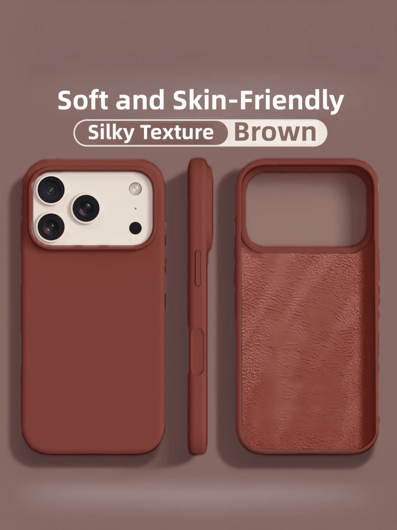 New Luxury Shock-Absorbing Soft Beige Phone Case, Suitable For IPhone 17 Air 16 15 Pro 14 Plus 13 12 11 17 Pro Max XR XS Max X/XS 7/8 Plus 7/8, Anti-Fall Smooth, Anti-Shock Design, Fashion Minimalist
