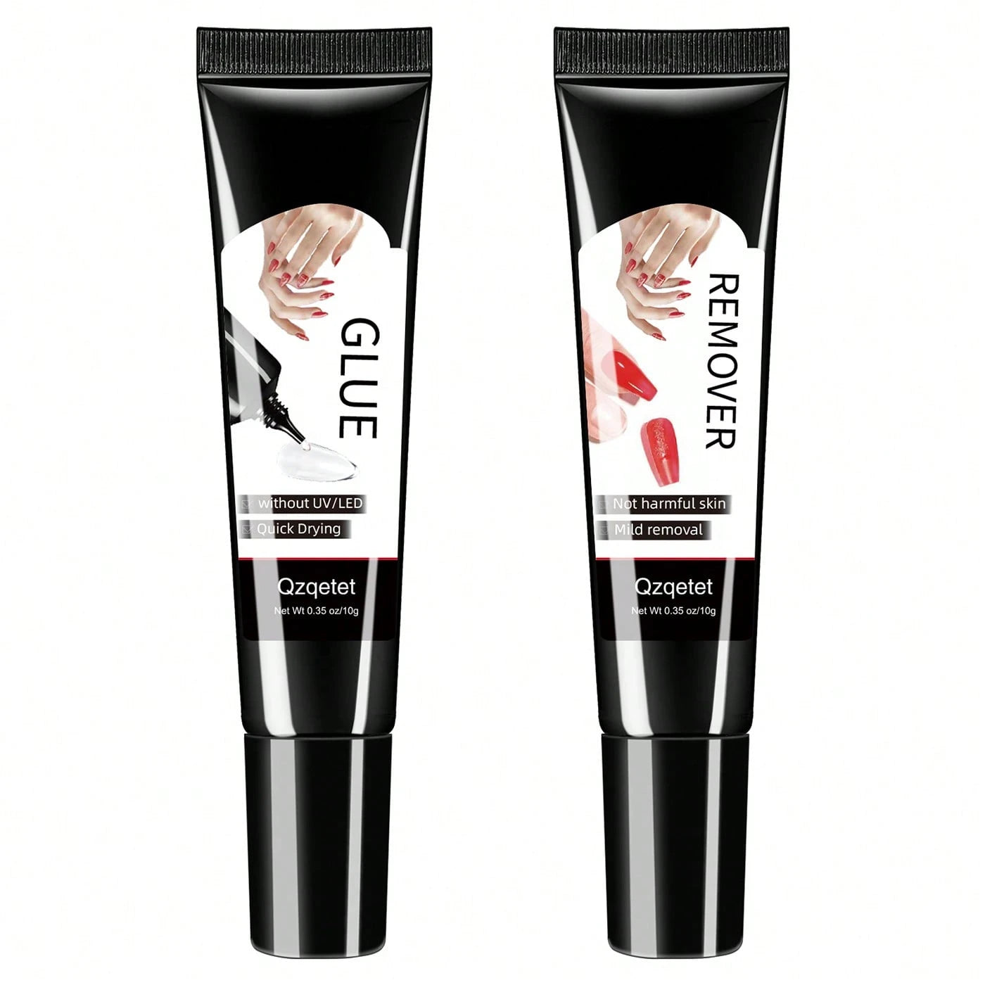 New Quick Dry Upgraded Version 10g Semi-Solid Nail Glue With 10g Remover, Press On Nail Tips, No UV Lamp Required, Long Lasting False Acrylic Nail Kit Glue Gel