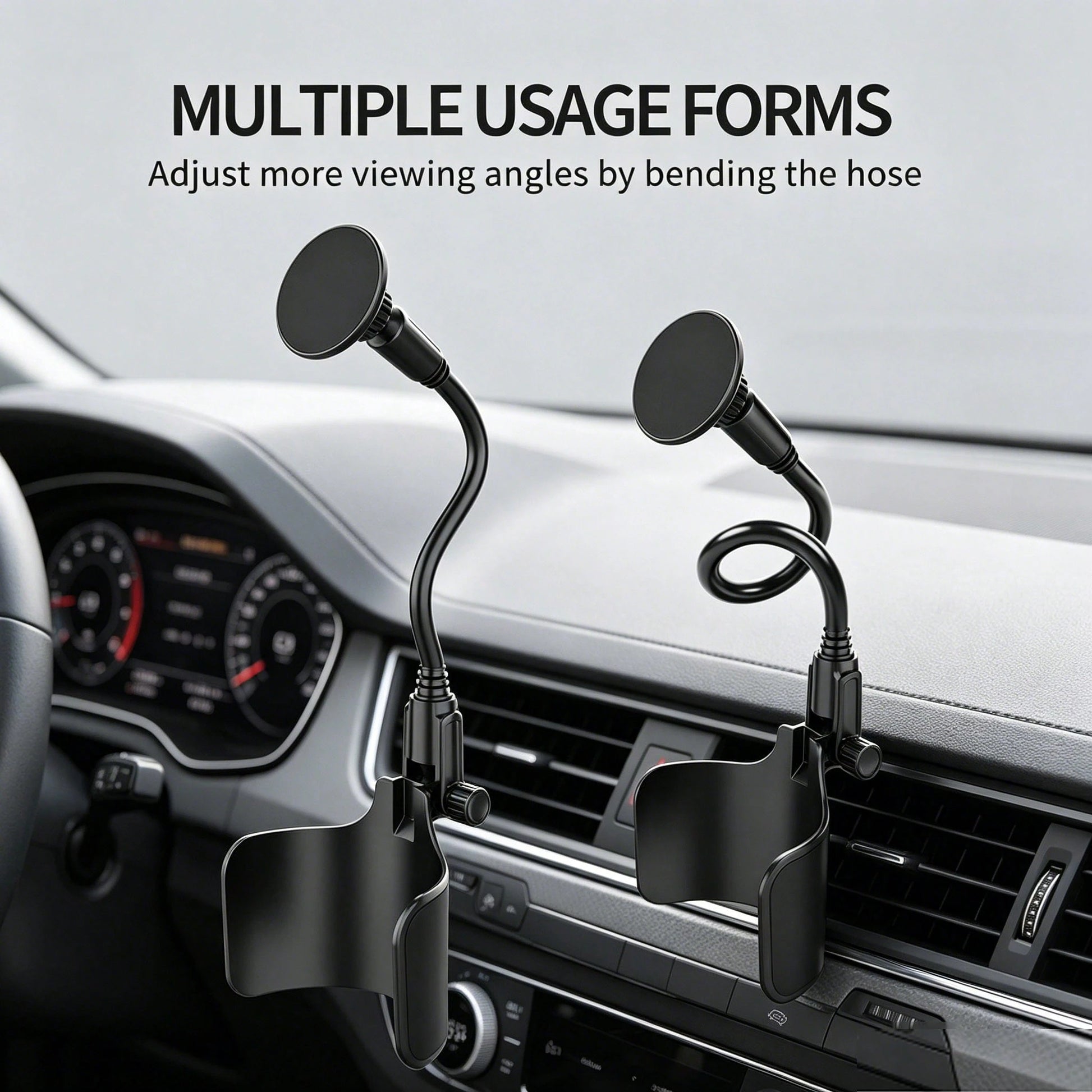 New Soft Rubber Cup Base Magnetic Phone Holder, Magnetic Mount Car Cup Holder, 360° Rotating Telescopic Adjustable Arm, Durable ABS Material, Suitable For Most Car Models, Car Accessories, Car Phone H