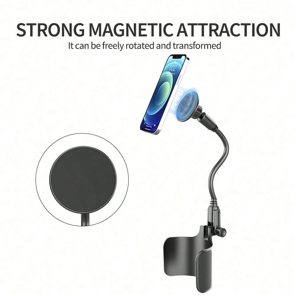 New Soft Rubber Cup Base Magnetic Phone Holder, Magnetic Mount Car Cup Holder, 360° Rotating Telescopic Adjustable Arm, Durable ABS Material, Suitable For Most Car Models, Car Accessories, Car Phone H